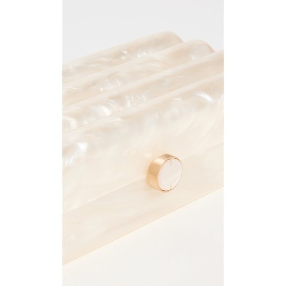 Cult Gaia Enid Textured Acrylic Clutch Bag in Ivory New Womens Purse - Picture 4 of 17